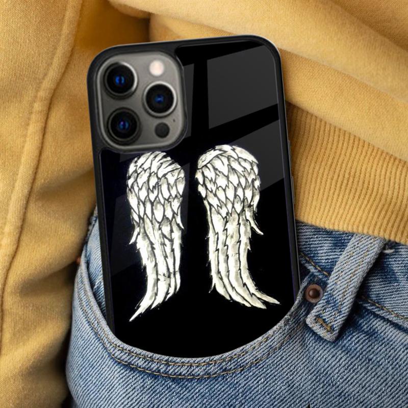 Daryl Dixon Wings Zombie Soft Phone Case for iPhone 17 Air 16e Pro max 15 Pro 13 14 Plus 11 12 MagSafe Magnetic Coque