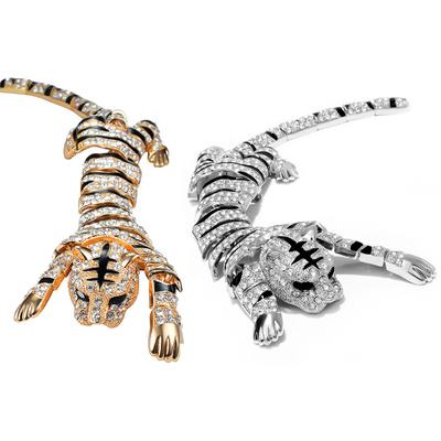 Vintage Strass Tiger Schulter Dekor Brosche für Frauen Party Schmuck Zubehör