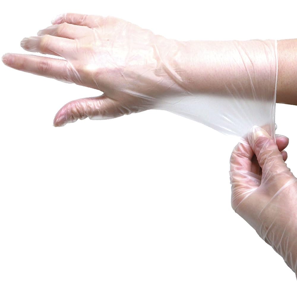 Plastic Gloves Count X 10 Vinyl Gloves PVC Powder-free (100 Packs) (M) [Disposable Gloves]
