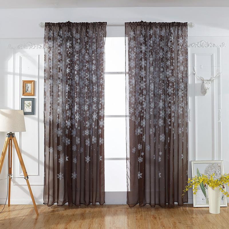 1pc Festive Christmas Curtains with Snowflake Print - Create The Perfect Holiday Ambience