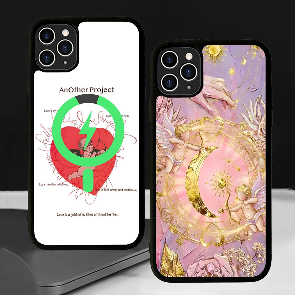 Middle Ages Retro Cupid Angel For Magsafe Magnetic Wireless Phone Case For IPhone 17 Pro 16 15 14 Plus 13 12 11 Pro Max
