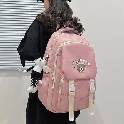 Elementary School Bag Girls Large Capacity Lightweight Campus Pink Casual Backpack