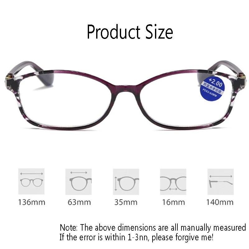 New Printed Small Frames For Women's Reading Glasses Classic Anti Blue Ray Presbyopia Eyewear Optical Spectacles Goggle