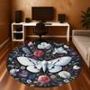1pc Butterfly Flowers Round Chair mat Area Rug - Non-Slip, Floor Mat for Office, Bedroom, and Indoor Decor c1118191
