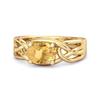 Citrine Celtic Knot Band Design Ring - 925 Sterling Silver Gold Vermeil