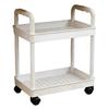 Rolling Storage Cart 2 Tier Cabinet Mobile Stand with Wheels Craft Cart for Home Kitchen Bathroom Pantry Laundry Garage