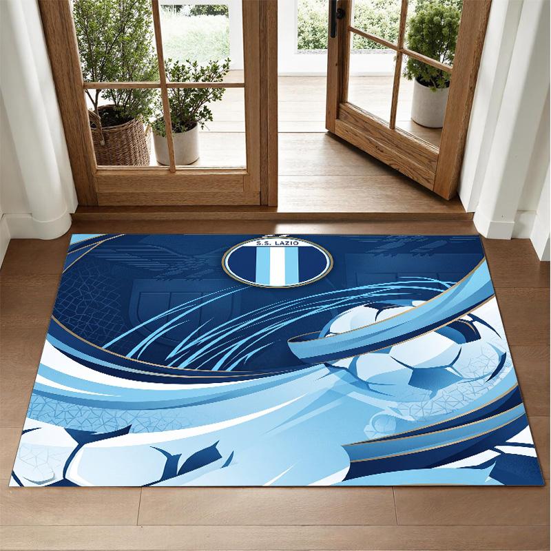 Lazio FC Design Crystal Velvet Rug Soft Decorative Mat for Bedroom Entrance
