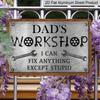 2D Flat Decorative Signs & Plaques Dad's Workshop Aluminum Sign for Dad for Man Cave Home Decor Garage Decor Farmhouse Sign Vintage Mechanic Wrench