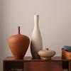 Wabi-Sabi French Retro Ceramic Vase for Living Room Decor