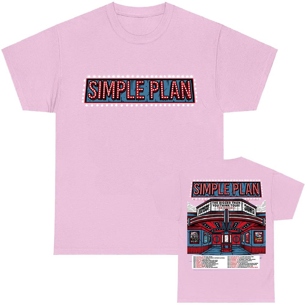 Bigger Than You Think! Tour – The Sequel! T-shirt Simple Plan Band Design Print Tshirts Summer 100%Cotton Short Sleeve Tees Unisex band t shirts