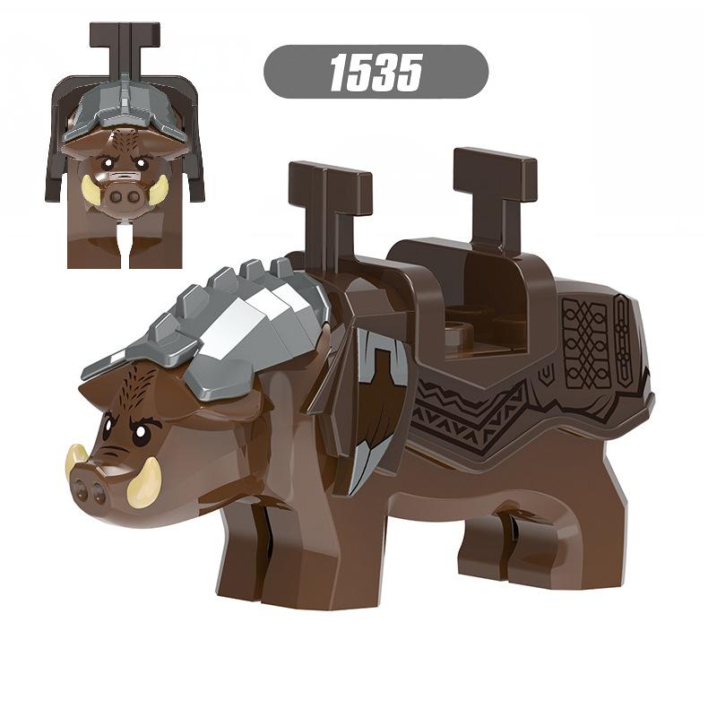 Classic Medieval War Series Wild Boar Horned Sheep Mounts Building Blocks Evil Dwarf Animals Mount DIY Bricks Toys For Kids Gift