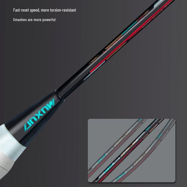 Muxun Carbon Fiber Badminton Racket Set - Durable, Balanced, 2-Piece for Adults & Beginners