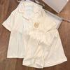 Girls' Full-printed Polka Dot Butter Cake Pajamas Women's Summer Short-sleeved Shorts Two-piece Princess Style Loungewear