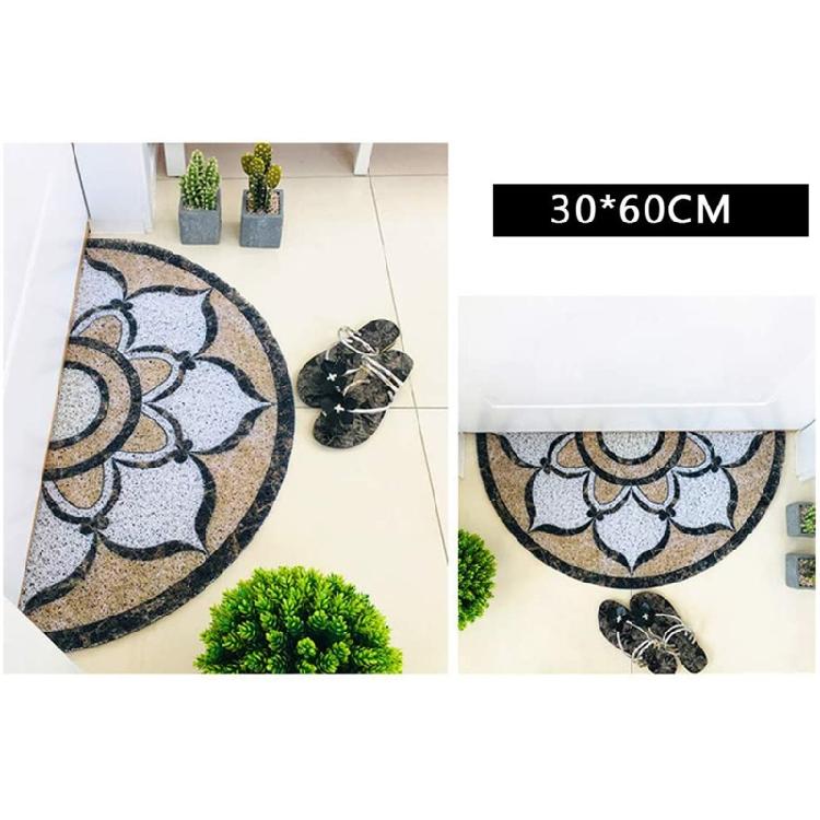 Dirt-Resistant PVC Carpets Semicircle Non Skid Backing 6 Styles for Home