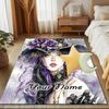 1PC Custom Name Purple Gothic Elegance Theme Floor Mat Ideal for Living Room, Game Rooms, Office, Bedroom,Floor Mat Playful Design