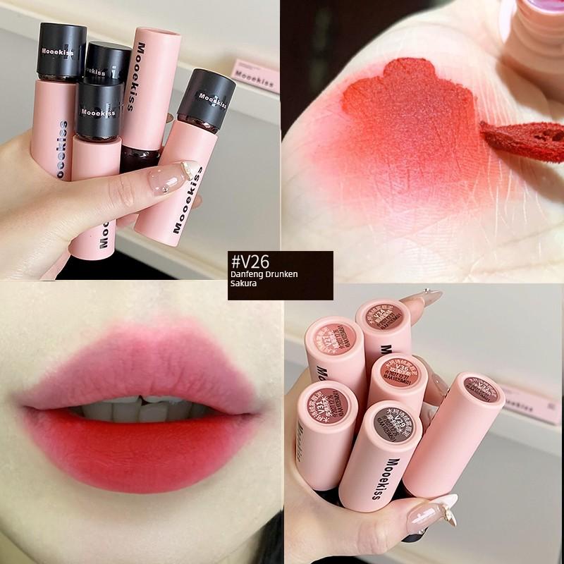 New Color Listing! Mooekiss Mukoshi Lip Mud Matte Finish Lip Lacquer No Stain on Cup V27 V29 V25