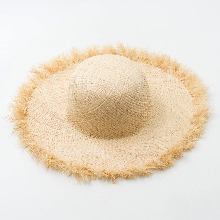 DIY Natural Raffia Hat Body Millinery Summer Straw Hat Wide Brim Panama Hat Kentucky Derby Sun Hat with pompom flower belt bow