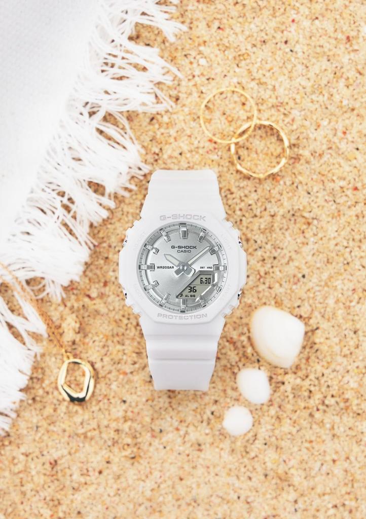 Casio G-Shock Watch (Official Japanese Product) Made with Biomass Plastic, GMA-P2100VA-7AJF, Women's, White