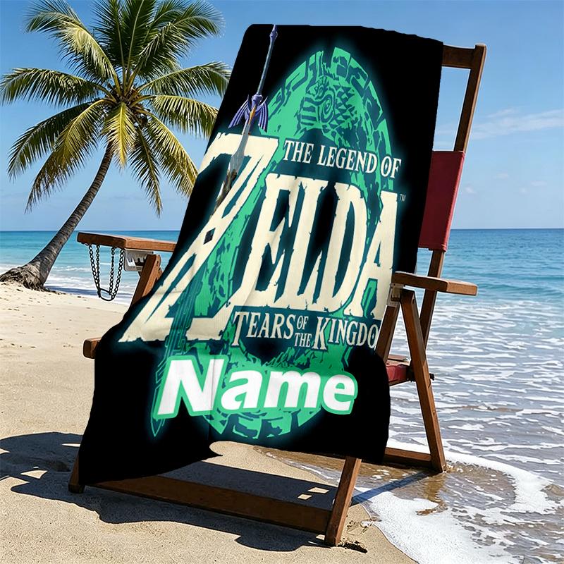 Custom Name Personalized Video games Print Beach Towel, for Trip Camping Beach Party Home Decor, Birthday Gift for Family & Friends