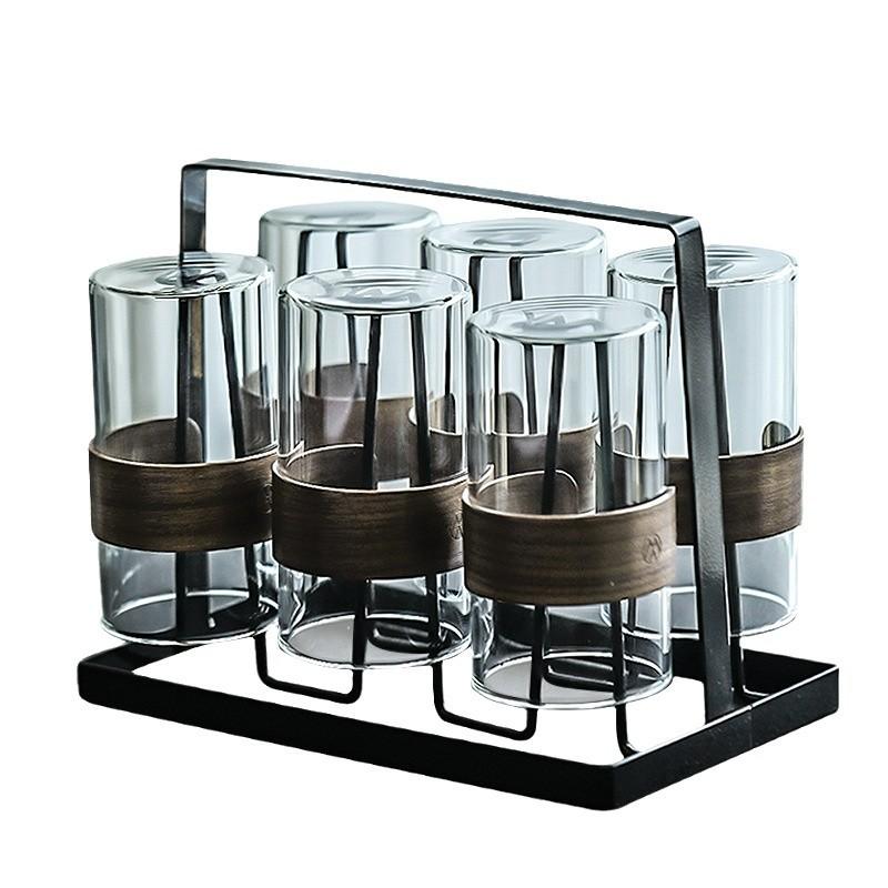 Hospitalidade Doméstica Copo de Chá Verde de Vidro Resistente a Altas Temperaturas com Anel de Madeira Copo de Chá com Isolamento Térmico Novo Copo de Vidro Borossilicato Chinês