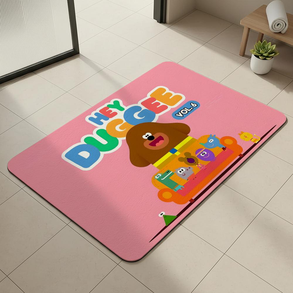 Cartoon H-Hey D-Duggee Floor Mat Diatomite Bath Mat, Quick Dry, Absorbent, Multi-Scene Mat