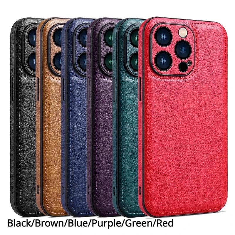 Husă de lux din piele pentru iPhone 16 15 14 13 12 11 Pro Max X XR XS 7 8 Plus SE, husă de protecție pentru camera foto Business