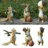 Resin Craft Squirrel Figurines Bonsai Decor Animal Statues for Fairy Garden Ornaments , with