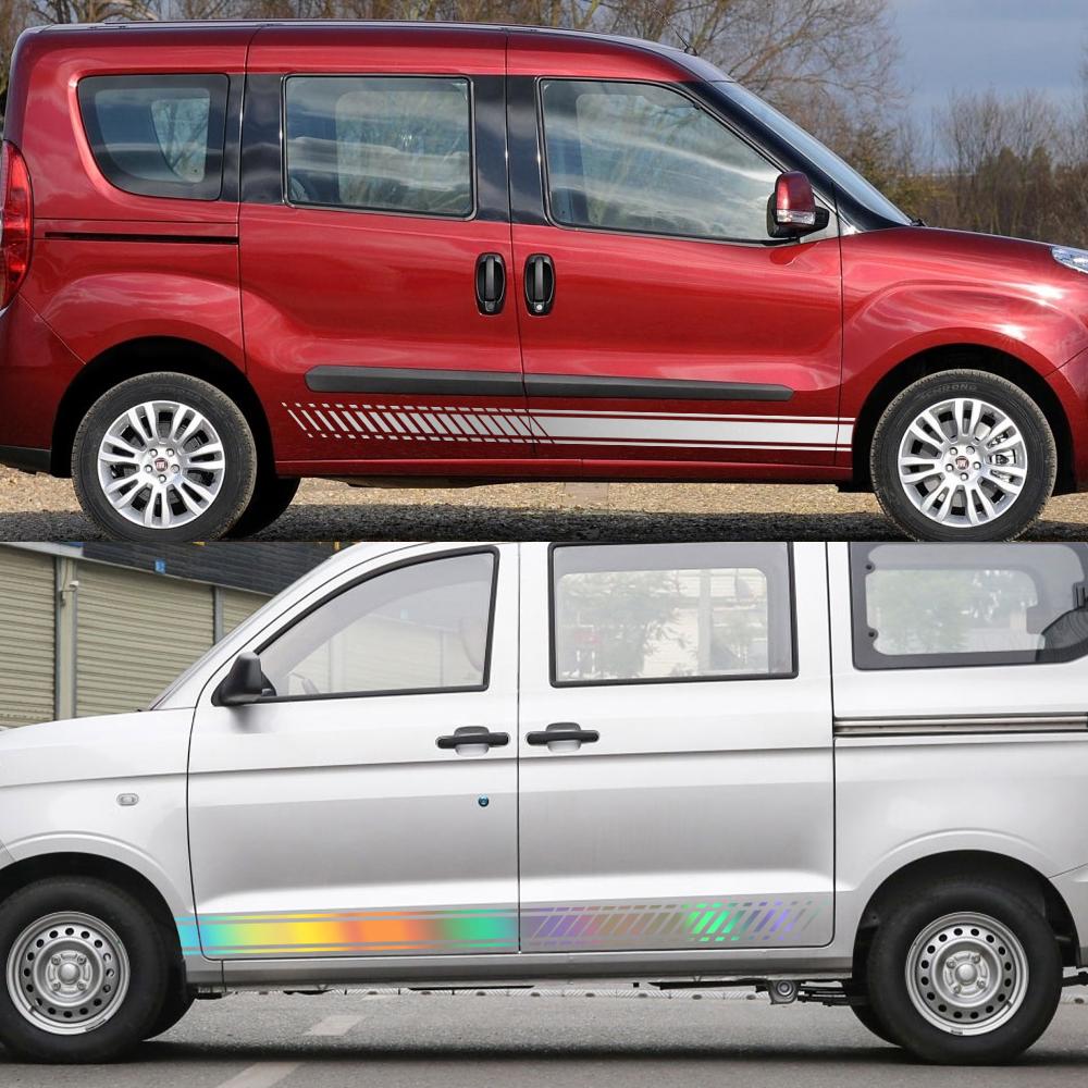 2 autocollants de voiture pour Fiat Doblo Cargo Panorama Vauxhall Opel Combo Van aménagé Graphiques Autocollants Vinyle Tuning Accessoires Auto