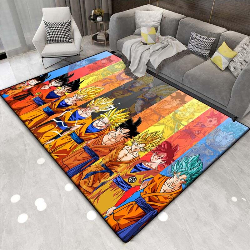 Imprimare 3D sufragerie pătrat desen animat japonez DragonBall covor joc baie bucătărie preș covor multifuncțional antiderapant.