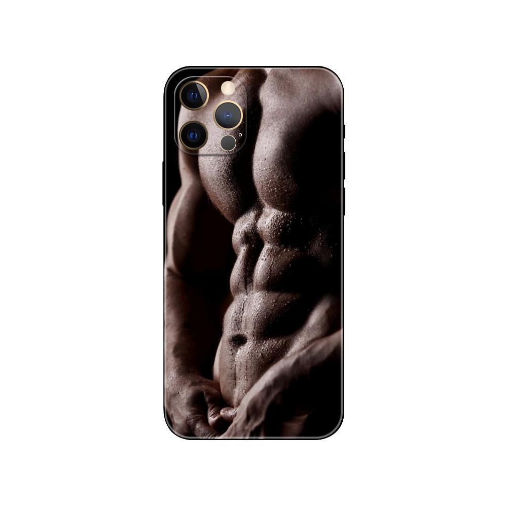 Bodybuilding Gym Fitness Workout Handyhülle für iPhone 2020se 6s 7 8 plus x 10 XR XS 11 12 13 mini pro MAX schwarze TPU-Rückseite