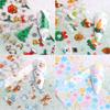 10 Sheet Winter Xmas Nails Transfer Foil Christmas Santa Claus Elk Colorful Starry Sky Paper DIY Stickers for Manicure Tips