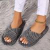 Couple Style Slippers, Lightweight for Home Use. Classic Elegance, Crossed Straps, Fluffy and Soft, Skin Friendly and Warm, One Foot Kick
