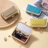 Shopping Portable Lipstick Bag with Makeup Mirror Exquisite Jewelry Storage Box Solid Color Wallet Small Item Bag Keys Lipsticks