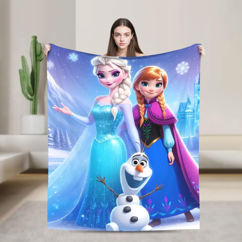 Frozen 2 Elsa Anna Cartoon Blanket Quality Soft Warm  Throw Blanket Winter Kids Couch Chair Print Bedspread