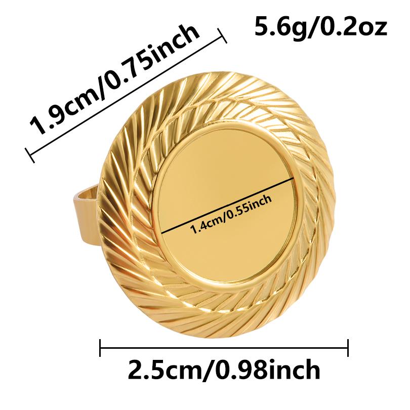 1/5 Stück Echtvergoldeter Cabochon-Ring Rund Oval Leere Tablettbasis Edelstahlringe Für Damen Herren Handgefertigte Emaille-Accessoires