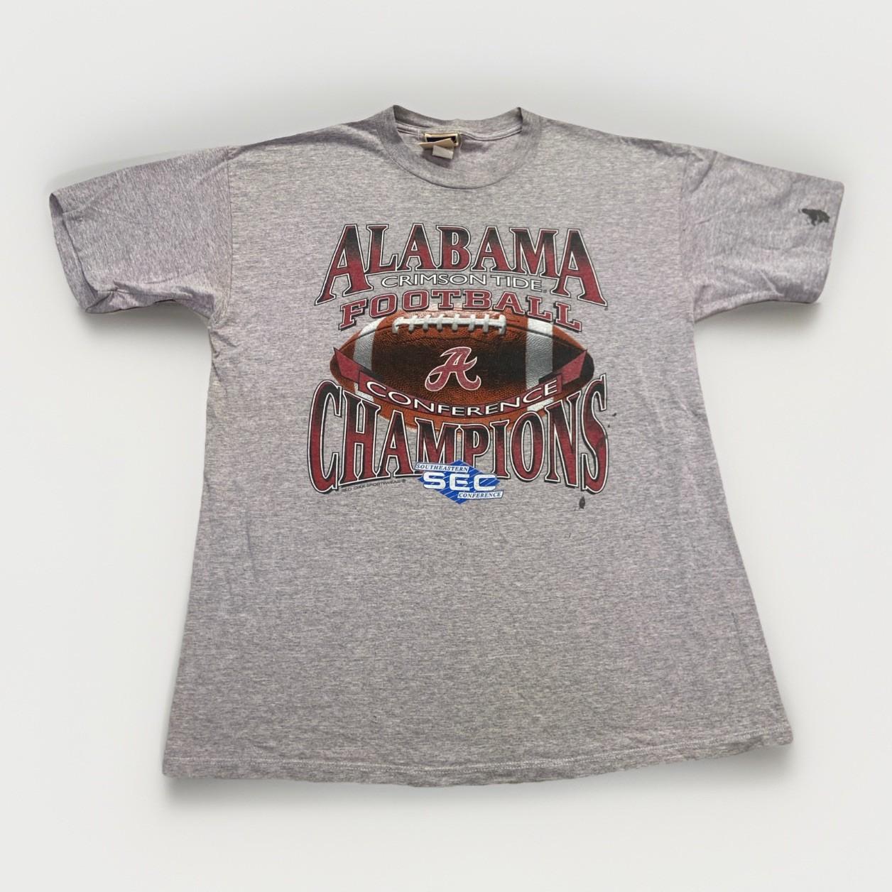 Vintage Alabama Crimson Tide Shirt Mens L Gray SEC Champs Distressed Y2k L