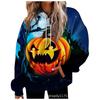 Autumn New Bat Women's Loose Hoodies Funny Pumpkin Head Ghost 3D Hoodies For Women's Sweatshirt Long Sleeve Pocket Hood Pullover