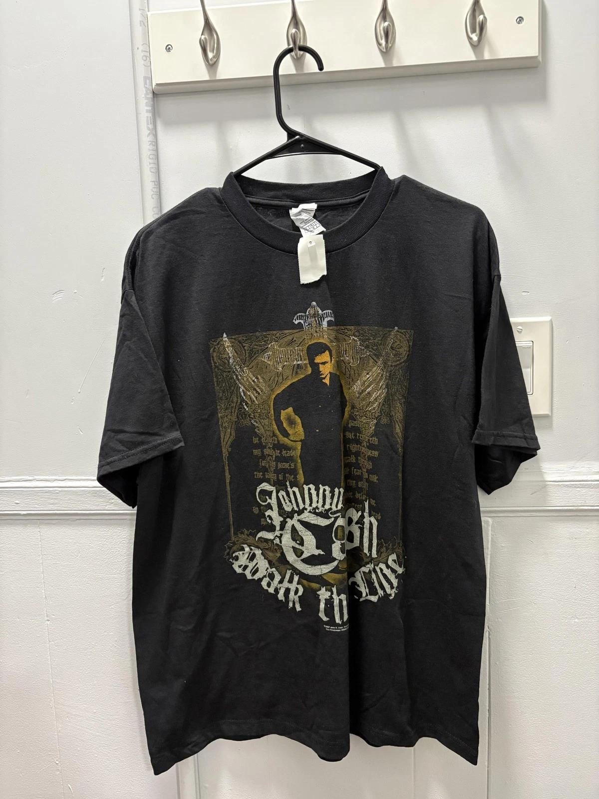 

Johnny Cash Shirt Mens Large Black Walk the Line Graphic Country Music Tee 2007 L