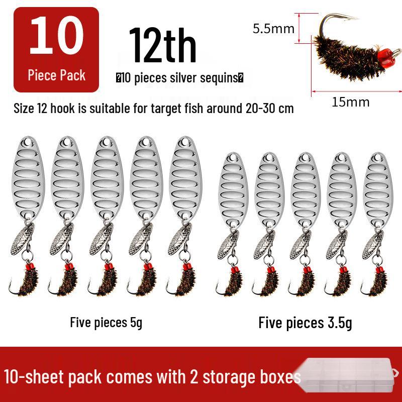 Modified Fly Fishing Hooks: Flat Vibration Spinner, Dragon Scale Micro Lures for Mandarin Fish & Crucian Carp
