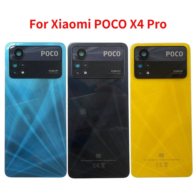 

Оригинал для Xiaomi POCO X4 Pro 5G Заднее стекло батареи Задняя дверная панель корпуса с объективом камеры