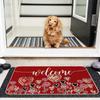 VIKAMA Valentine's Day Welcome Mat Red Heart Front Door Mat Non-Slip Love Floor Mat Indoor Outdoor Kitchen Carpet Home Decor