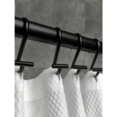 12 stuks/set IJzerlegering Douchegordijnhaak, Modieuze Effen Kleur Douchegordijnhaak voor Badkamer