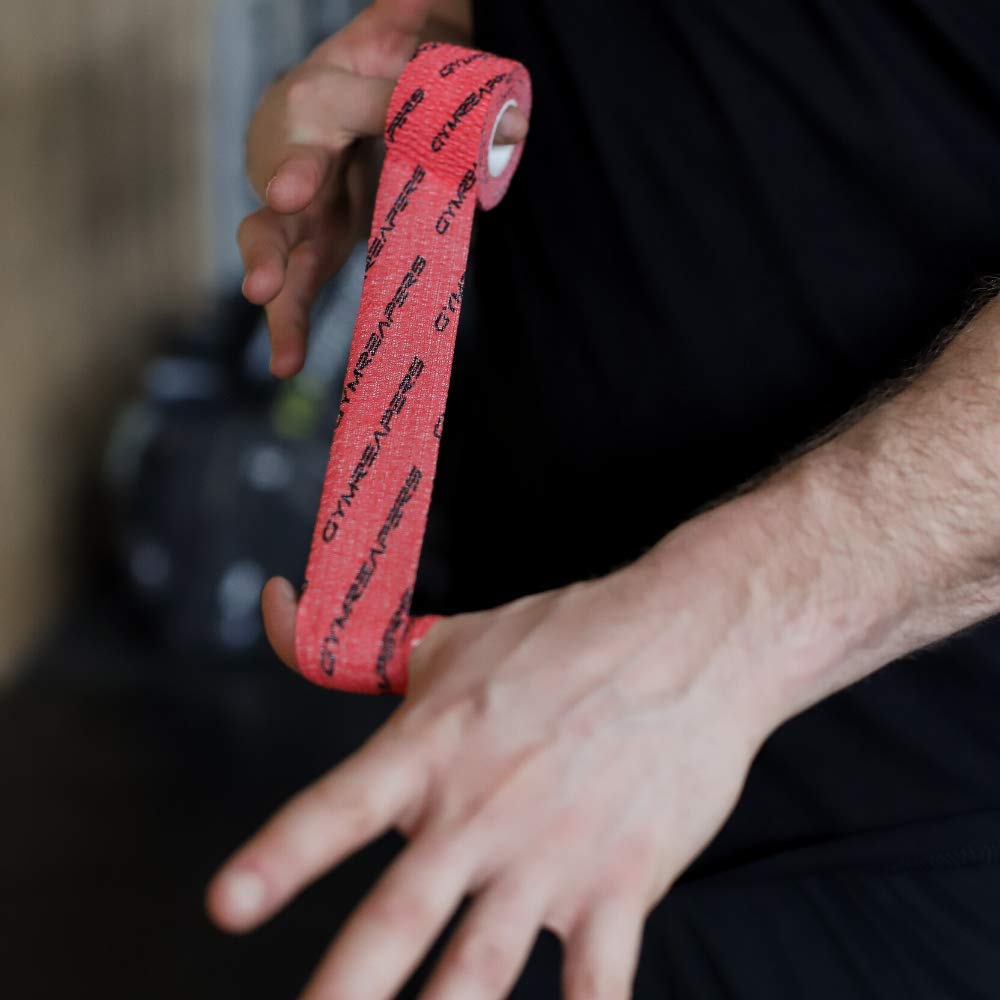 Gymreapers Weightlifting Adhesive Thumb Elastic Athletic Tape for Grip Olympic Cross Hook 3 Red Tape, & Protection, Lifting, Training, Powerlifting,