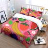 Colorful Fruit Decor Set Bedding Set With 1 Duvet Cover 2 Pillowcases Single Double King Queen, Gift