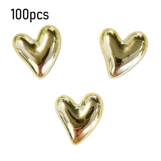 100Pcs Electroplated Star Heart Charms Metallic Flat Back Hearts Stars Decorations DIY Accessories for Craft Projects Jewelry Making Phone Cases