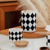 Geometric Ceramic Storage Jar Candy Coffee Tea Round Candle Jar Kitchen Miscellaneous Grains Seasoning Storage Sealed Jar