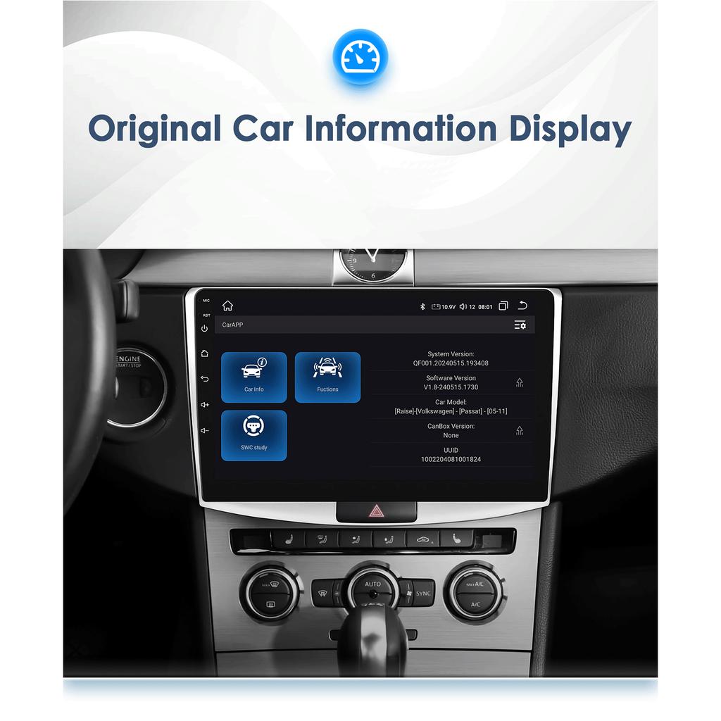OSSURET Android 13 Autoradio VW Passat B7 CC 2010-2015 Multimedia-Videoplayer Navigation GPS Carplay QLED Touchscreen Auto Stereo Intelligenter Bildschirm