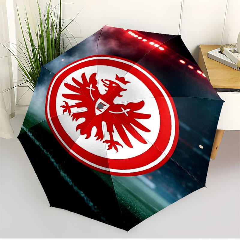 Eintracht Frankfurt Aufdruck Automatischer Öffnungs-Schließ-Regenschirm, Tragbarer Faltregenschirm, für Outdoor-Pendeln Campingausflug, Ideales Geburtstagsgeschenk