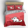 White cartoon cat motif. Bedding sets Duvet cover sets Duvet covers Pillowcases(1*Duvet Cover 2*Pillowcases without duvet insert)