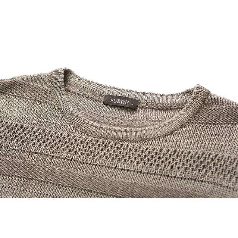 Furina Cotton Blend Texture Stripe Sweater